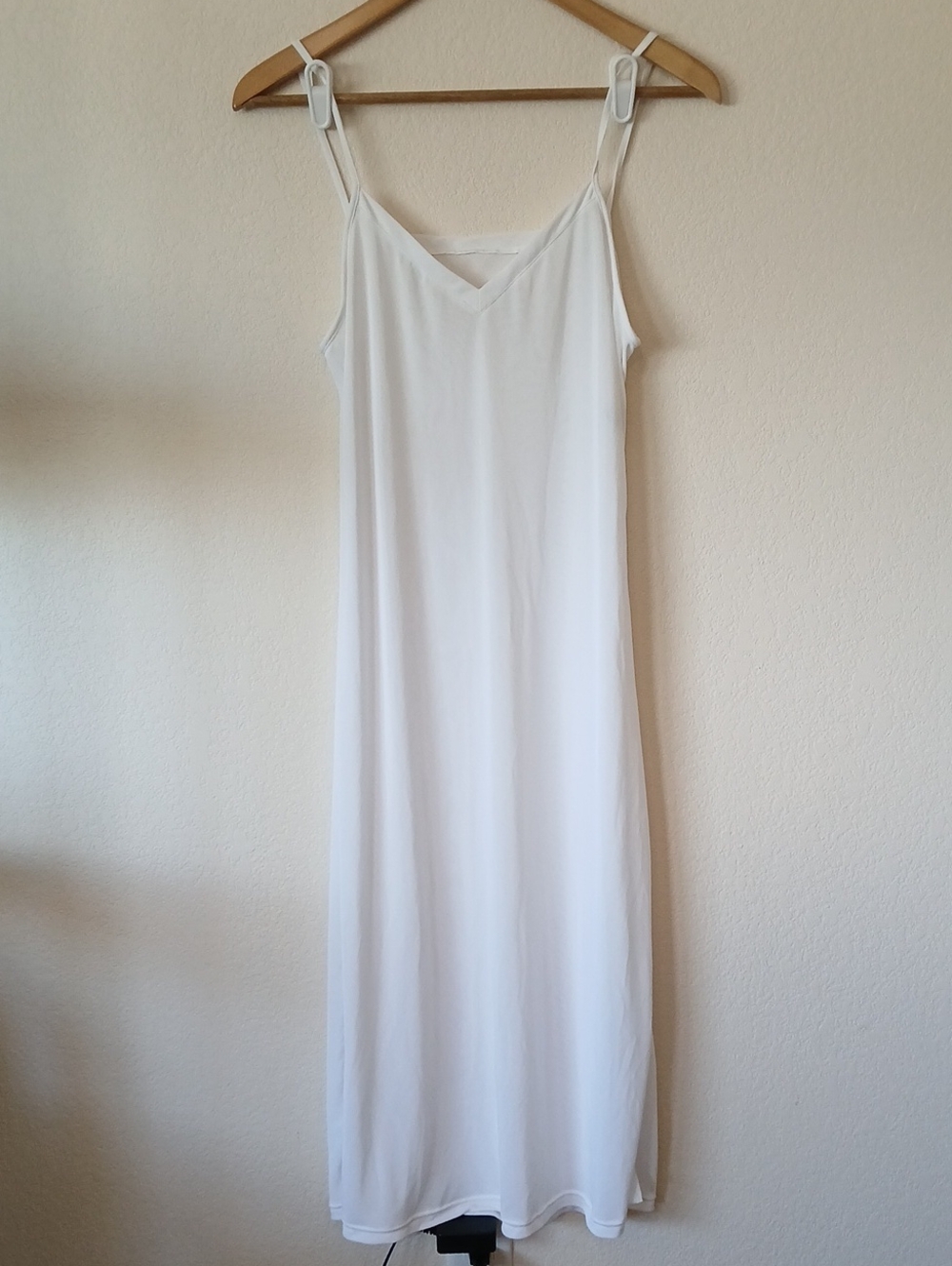Cabernet Semi Sheer White Long Cami Slip Nightgown